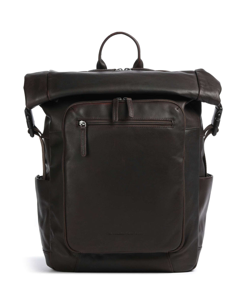 The Chesterfield Brand Wax Pull Up Cow Remo Rolltop backpack brown