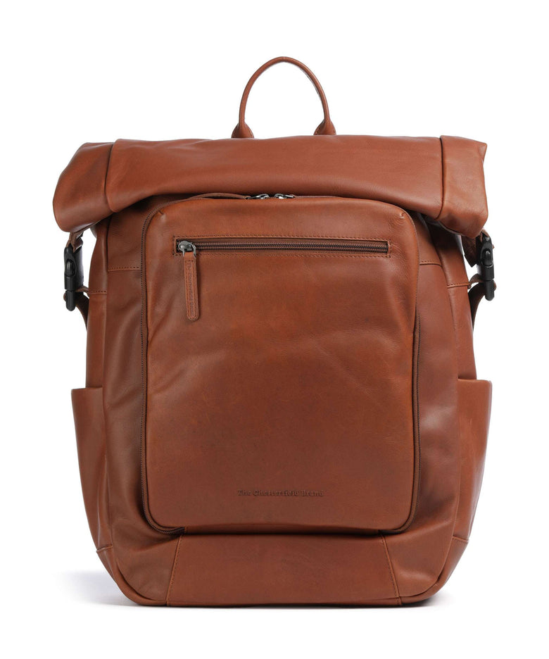 The Chesterfield Brand Wax Pull Up Cow Remo Rolltop backpack cognac