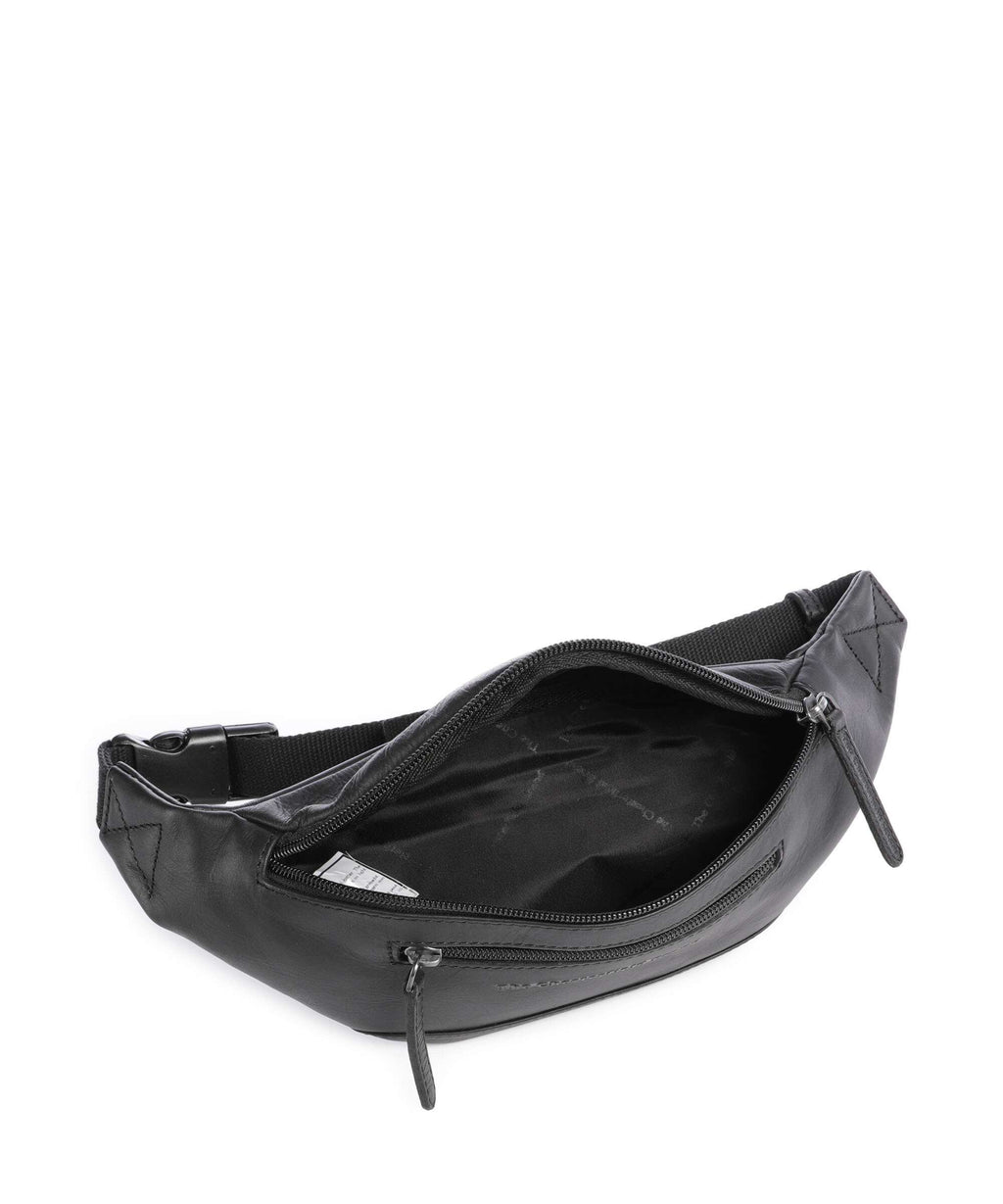 The Chesterfield Brand Wax Pull Up Cow Brana Fanny pack black