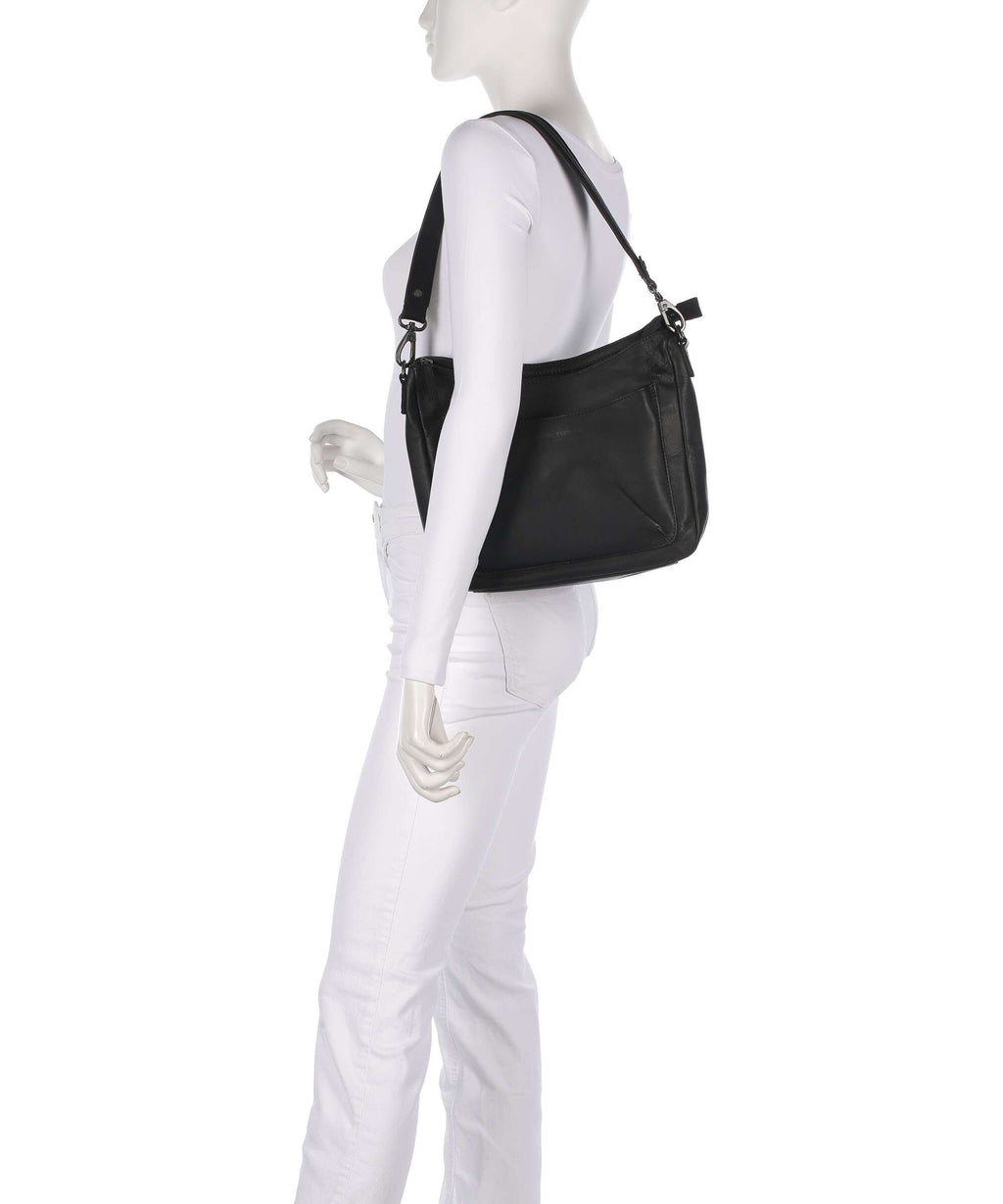 The Chesterfield Brand Wax Pull Up Cow Tivra Shoulder bag black