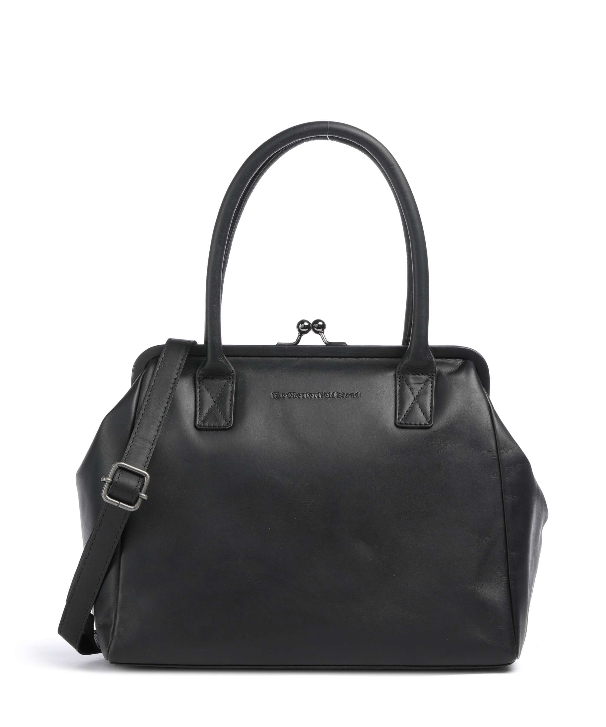The Chesterfield Brand Wax Pull Up Cow Dorin Shoulder bag black