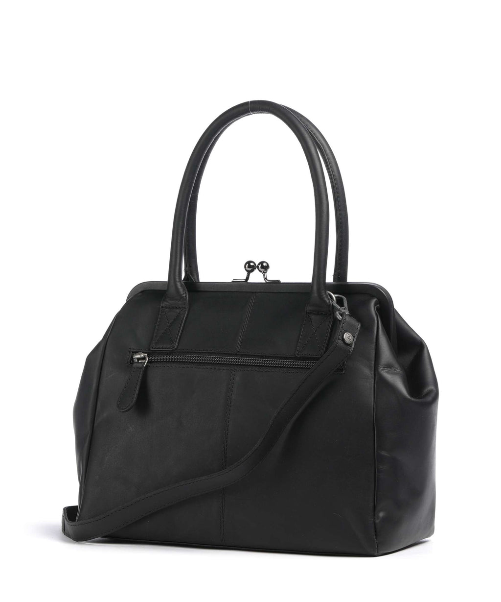 The Chesterfield Brand Wax Pull Up Cow Dorin Shoulder bag black