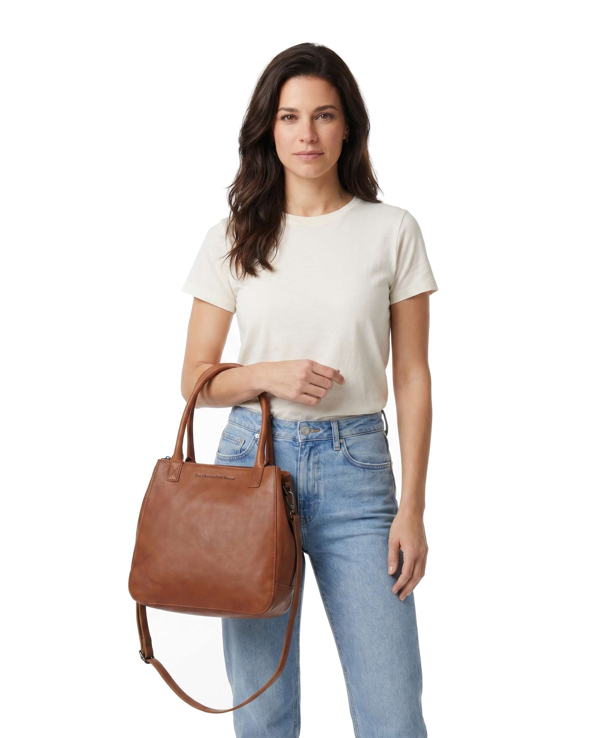 The Chesterfield Brand Cow Wax Pull Up Solvin Handbag cognac