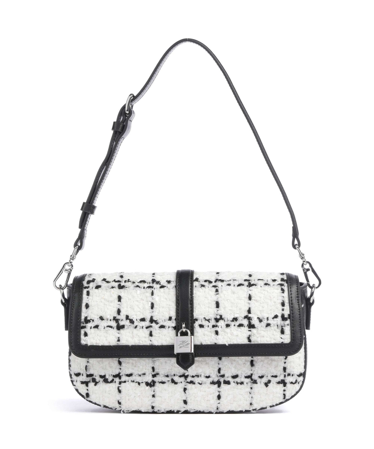 Karl Lagerfeld K/Autograph Boucle Shoulder bag black/white
