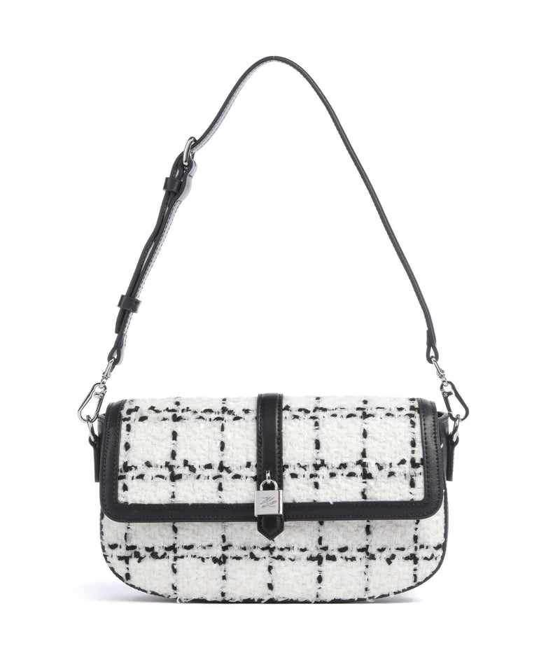Karl Lagerfeld K/Autograph Boucle Shoulder bag black/white