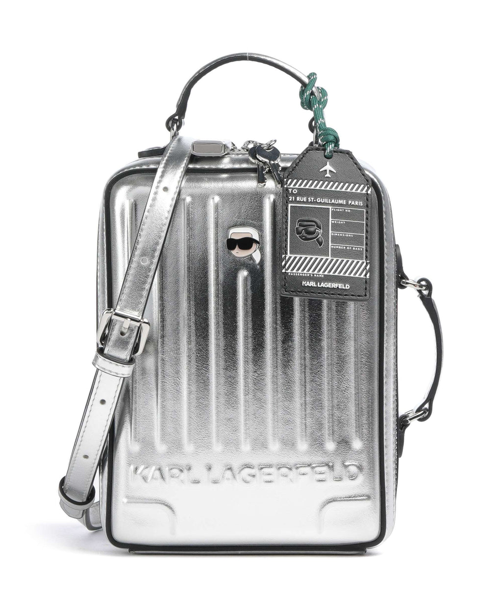 Karl Lagerfeld Ikon Suitcase Crossbody bag silver