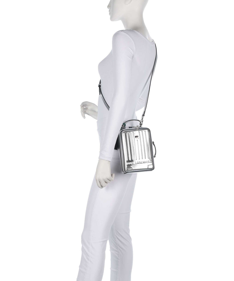 Karl Lagerfeld Ikon Suitcase Crossbody bag silver