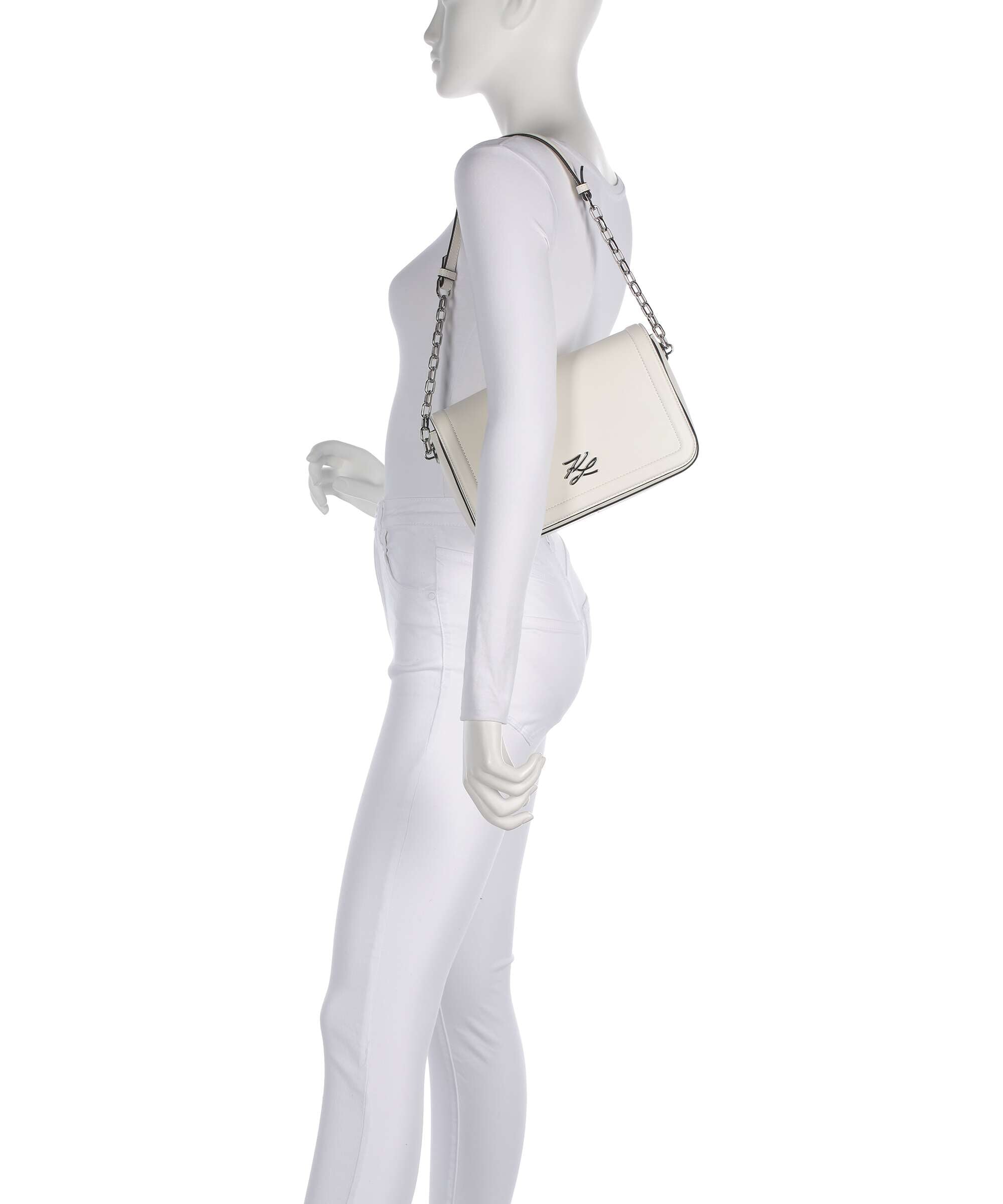 Karl Lagerfeld K/Autograph Medium Shoulder bag off white