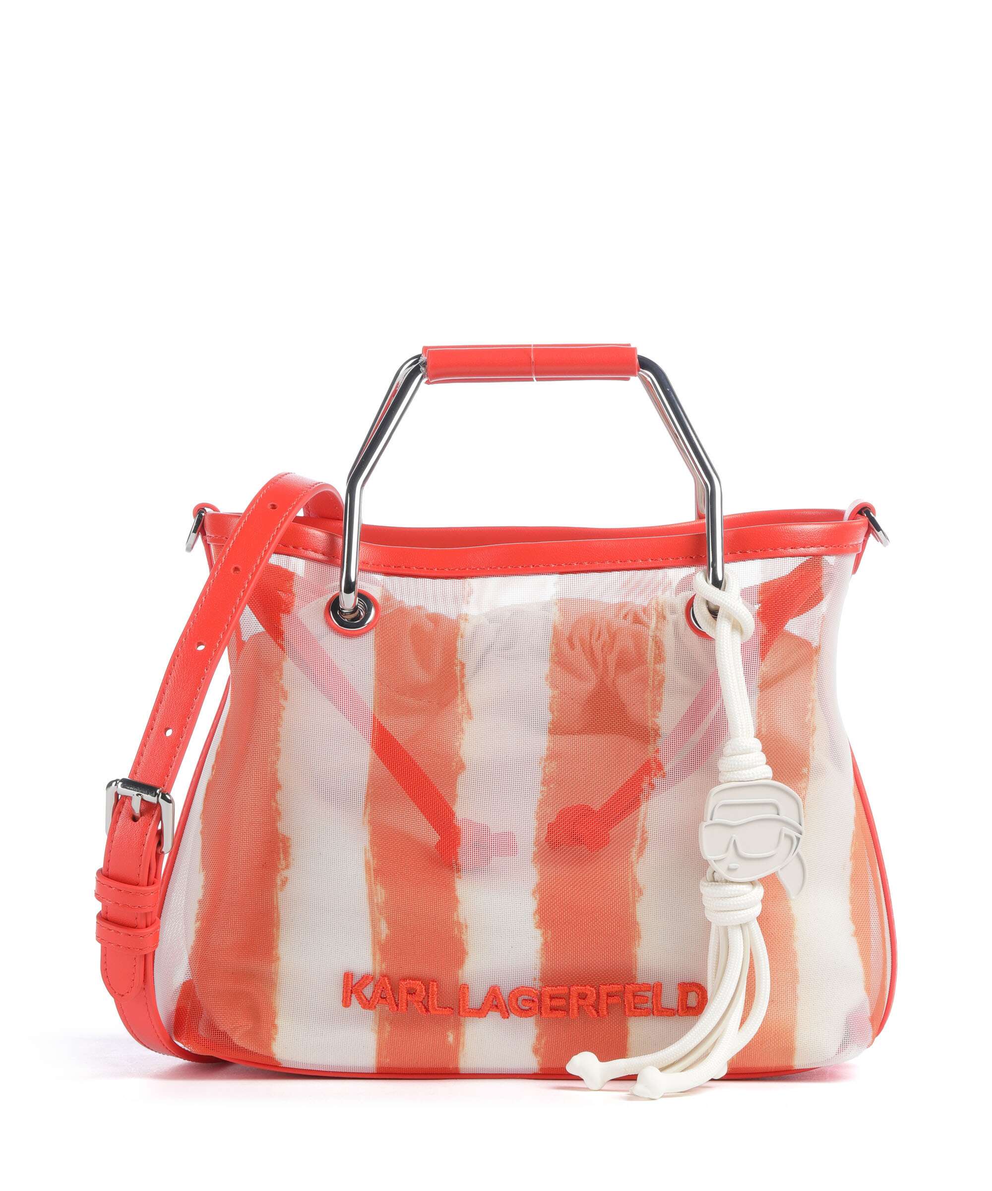 Karl Lagerfeld Ikon Small Handbag grapefruit stripes