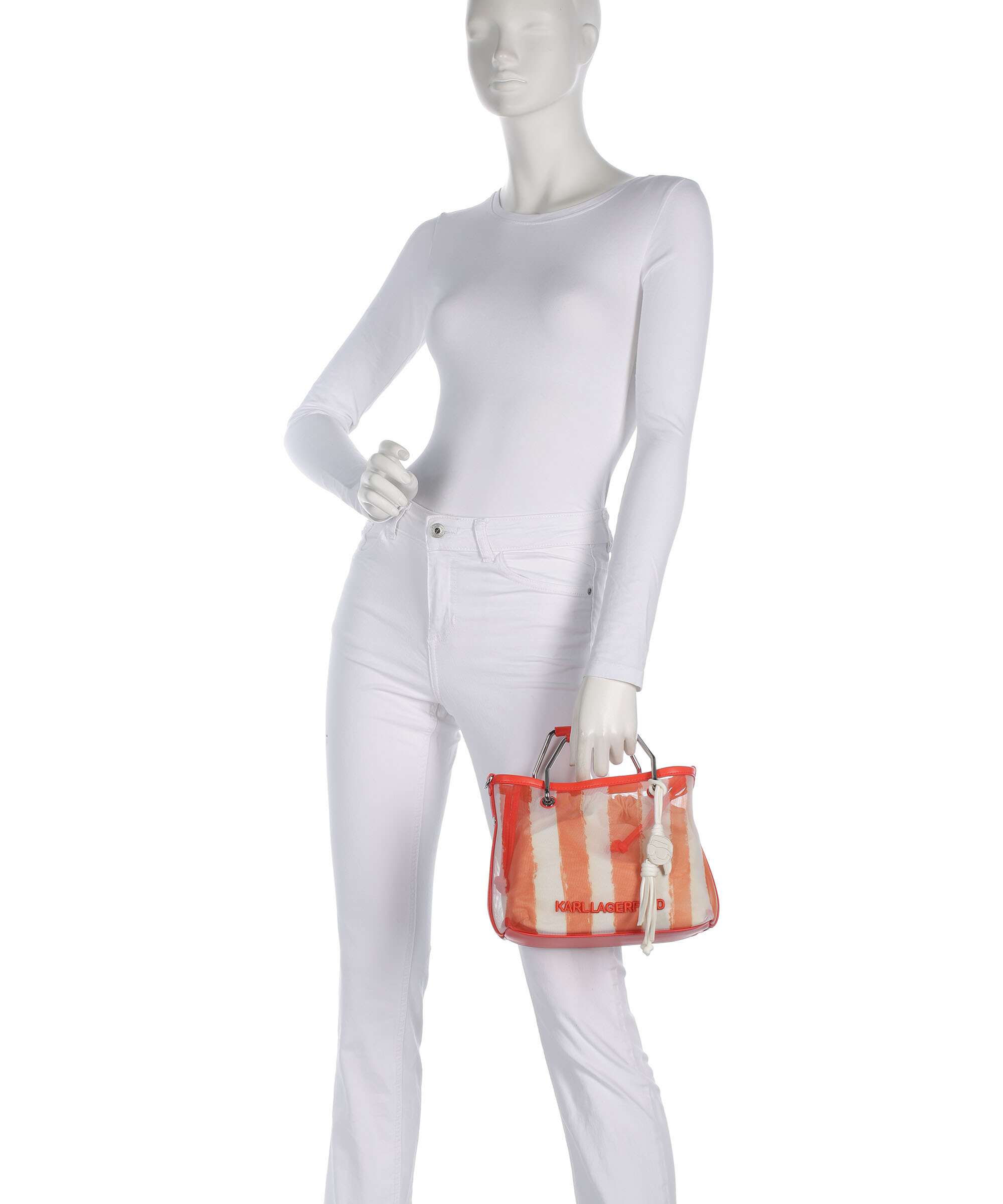 Karl Lagerfeld Ikon Small Handbag grapefruit stripes
