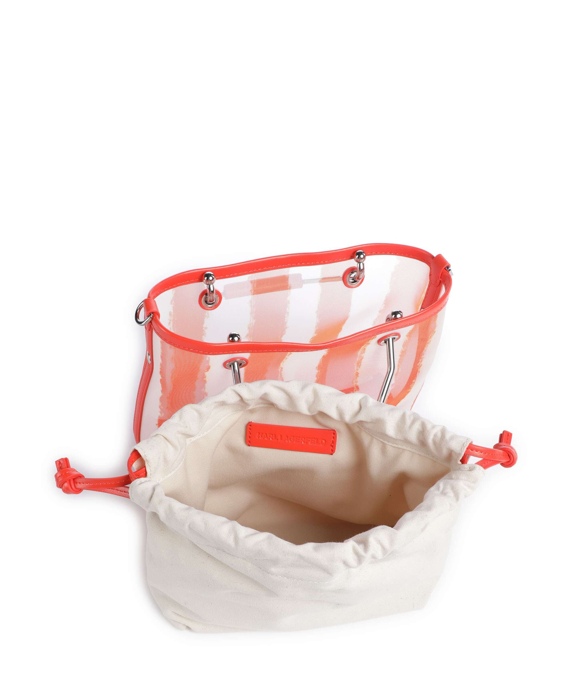 Karl Lagerfeld Ikon Small Handbag grapefruit stripes