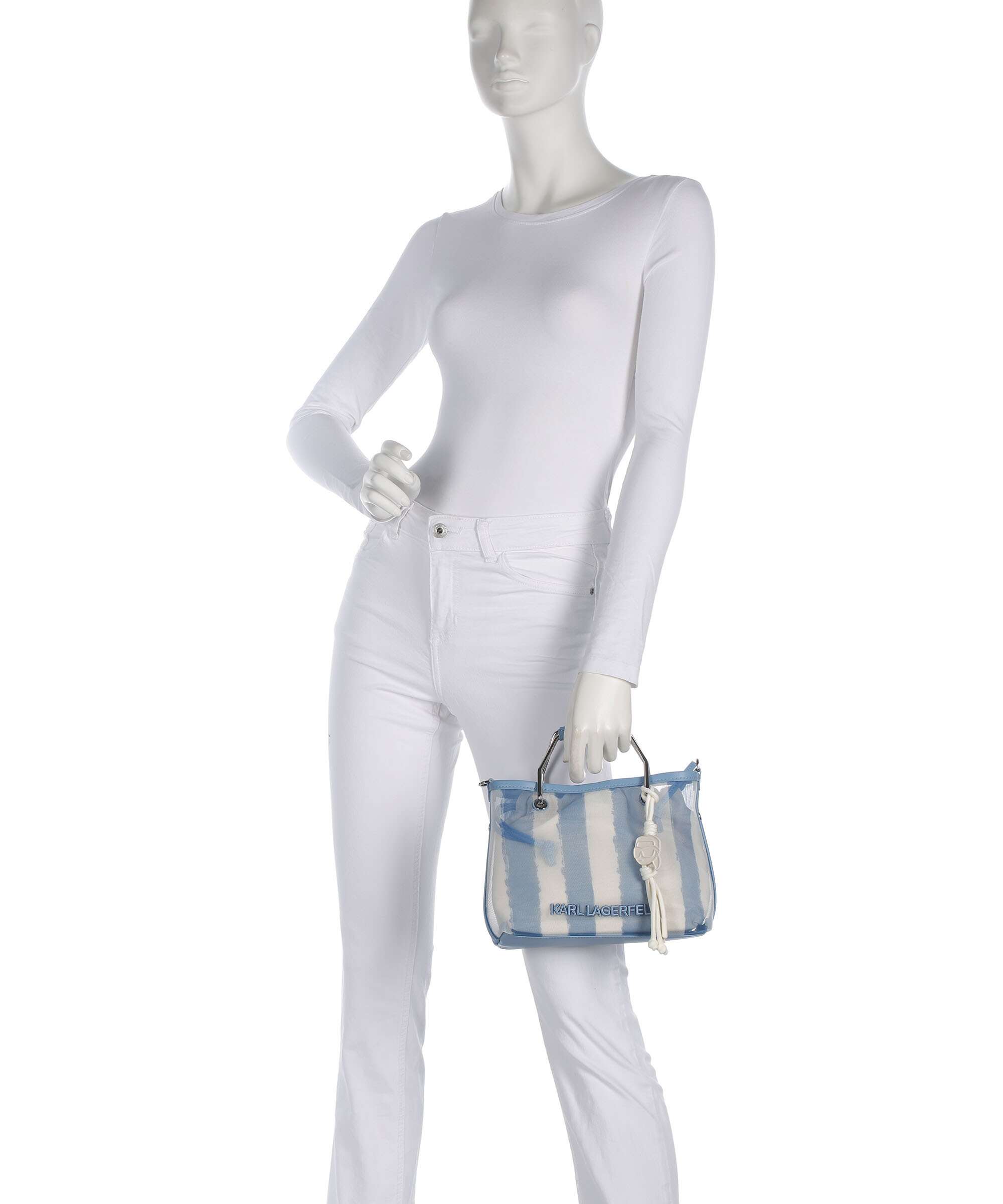 Karl Lagerfeld Ikon Small Handbag blue bloom stripes
