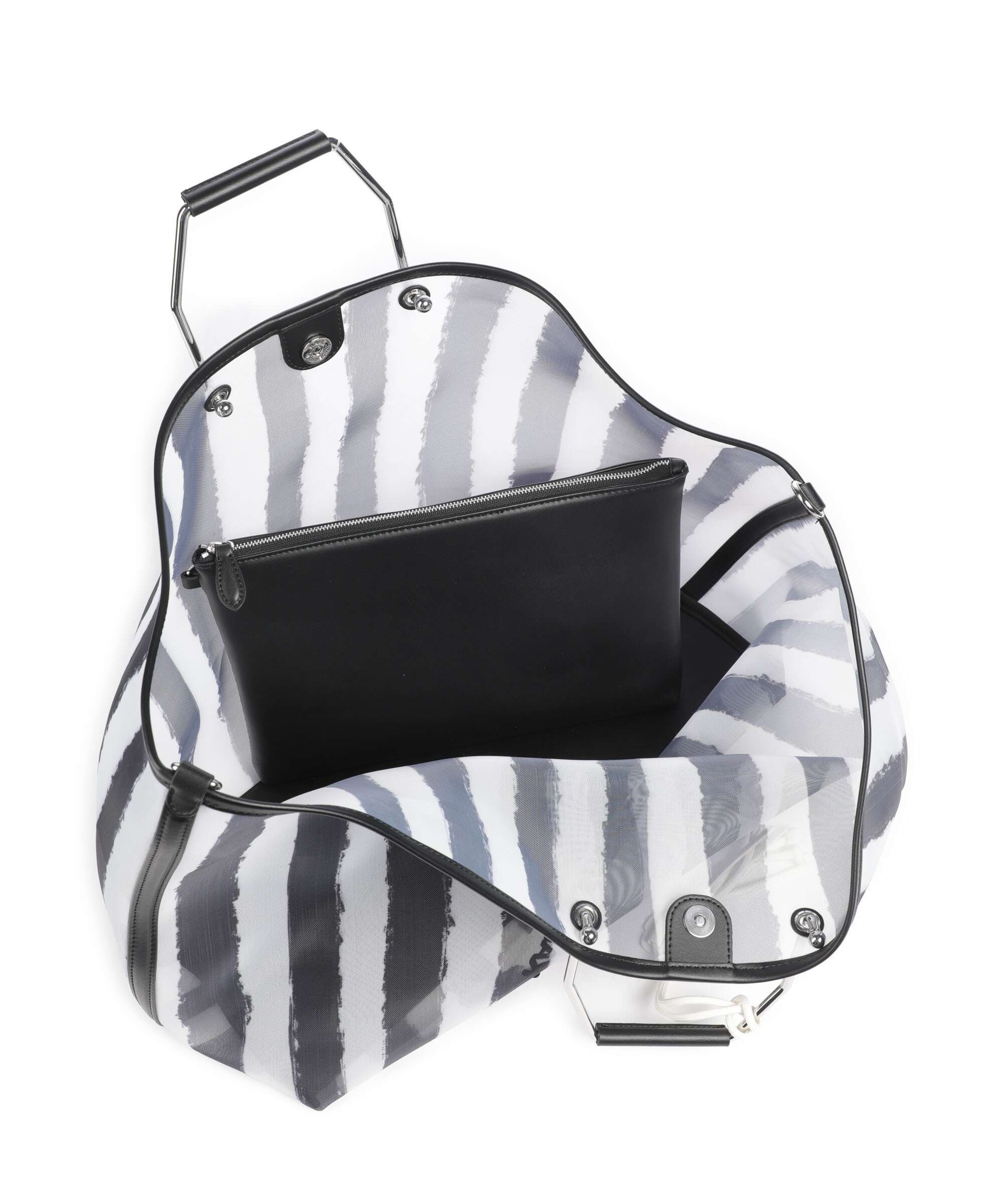 Karl Lagerfeld Ikon XXL Handbag black stripes