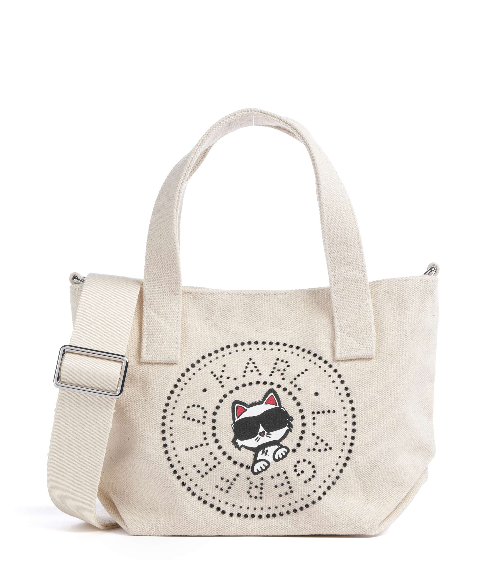 Karl Lagerfeld Ikon Circle Choupette Small Handbag off white